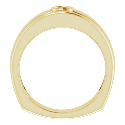 Bezel Set Ring Mounting in 10 Karat Yellow Gold for Round Stone