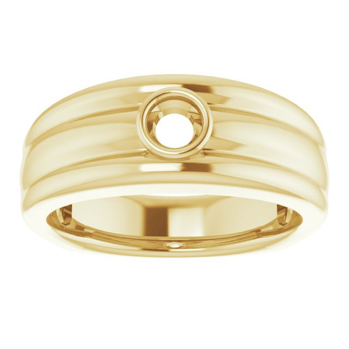 Bezel Set Ring Mounting in 10 Karat Yellow Gold for Round Stone