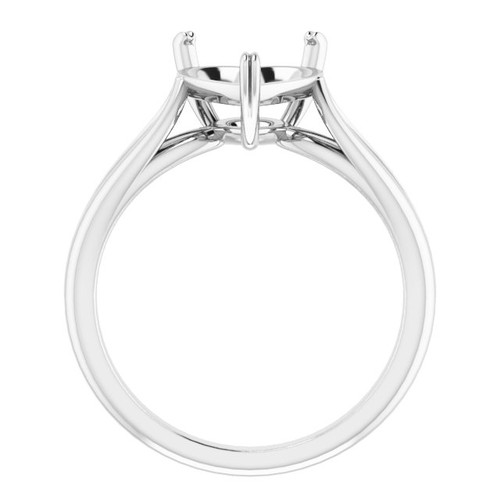 Solitaire Ring Mounting in 14 Karat White Gold for Heart shape Stone