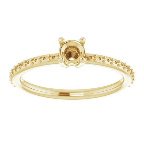 Engagement Ring Mounting in 18 Karat Yellow Gold for Round Stone