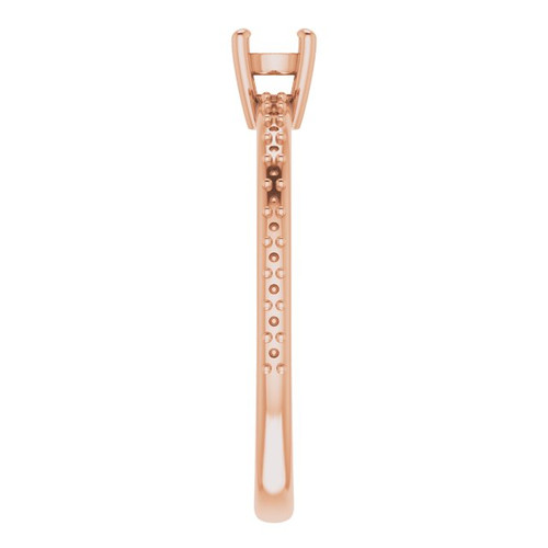 Engagement Ring Mounting in 18 Karat Rose Gold for Round Stone