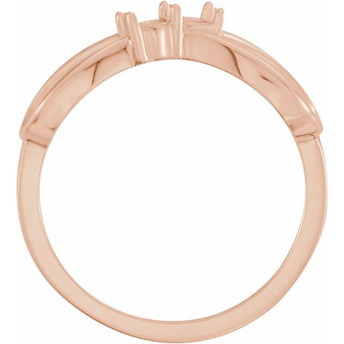 Family Infinity Inspired Ring Mounting in 14 Karat Rose Gold for Round Stone