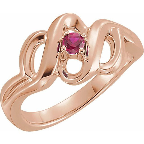 Family Freeform Ring Mounting in 14 Karat Rose Gold for Round Stone.. Family Freeform Ring Mounting in 14 Karat Rose Gold for Round Stone..
