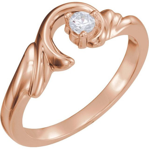 Family Freeform Ring Mounting in 14 Karat Rose Gold for Round Stone... Family Freeform Ring Mounting in 14 Karat Rose Gold for Round Stone...