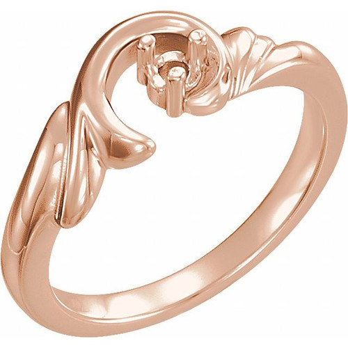 Family Freeform Ring Mounting in 18 Karat Rose Gold for Round Stone... Family Freeform Ring Mounting in 18 Karat Rose Gold for Round Stone...