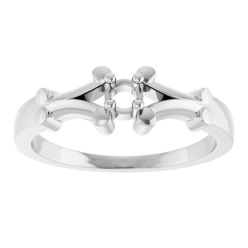 Family Ring Mounting in 18 Karat White Gold for Round Stone...