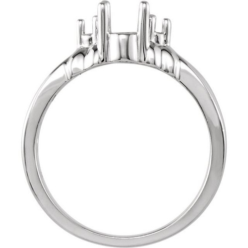 Accented Ring Mounting in 18 Karat White Gold for Oval Stone..