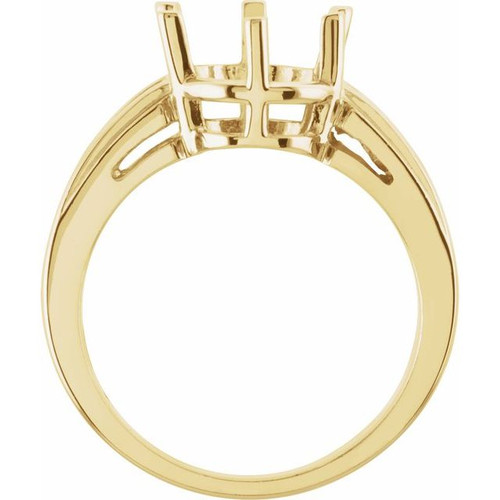 Accented Ring Mounting in Platinum for Oval Stone.