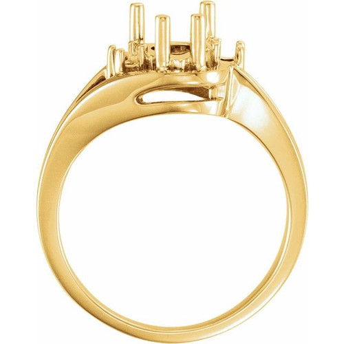 Accented Ring Mounting in 18 Karat Yellow Gold for Pear shape Stone...