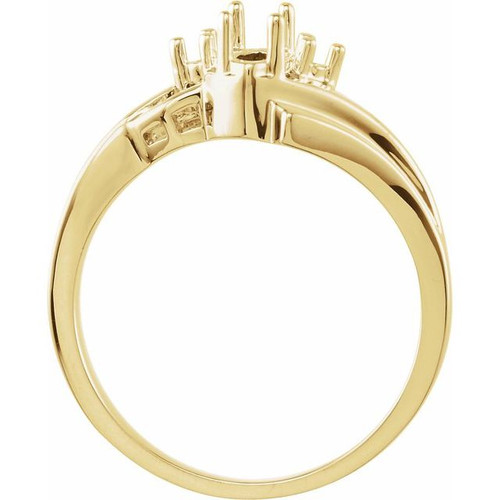 Accented Ring Mounting in 18 Karat Rose Gold for Marquise Stone..