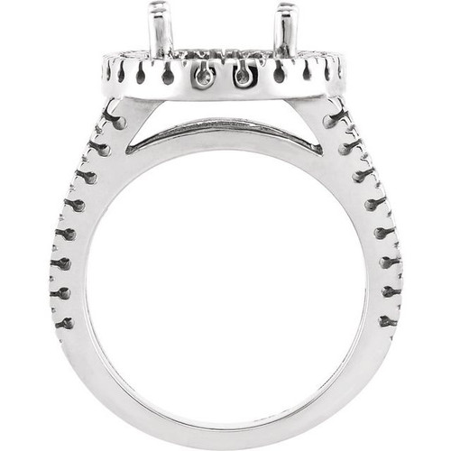 Halo Style Ring Mounting in Platinum for Oval Stone..