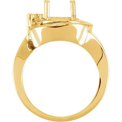 Accented Ring Mounting in 10 Karat Yellow Gold for Round Stone..