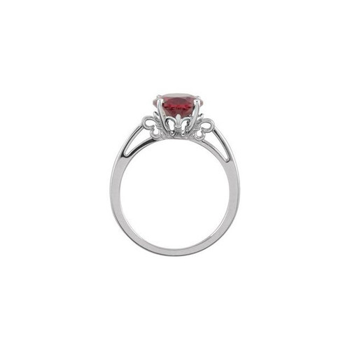 Fleur de Lis Ring Mounting in 18 Karat Rose Gold for Oval Stone.