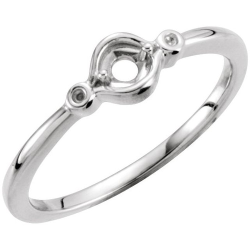 Family Stackable Ring Mounting in Platinum for Round Stone... Family Stackable Ring Mounting in Platinum for Round Stone...