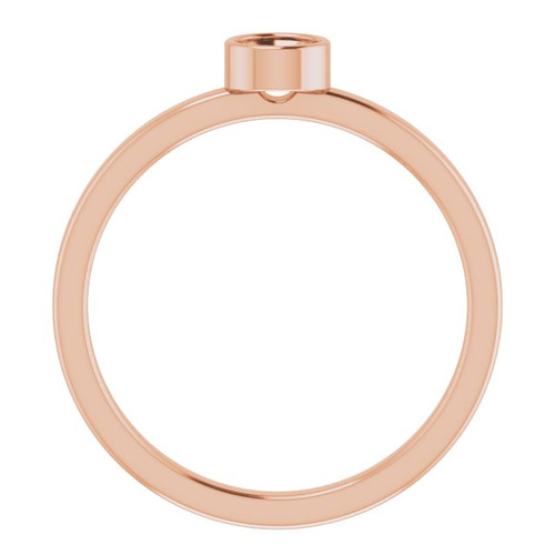 Bezel Set Solitaire Ring Mounting in 10 Karat Rose Gold for Round Stone.