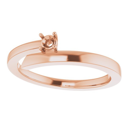 Engravable Family Ring Mounting in 18 Karat Rose Gold for Round Stone.