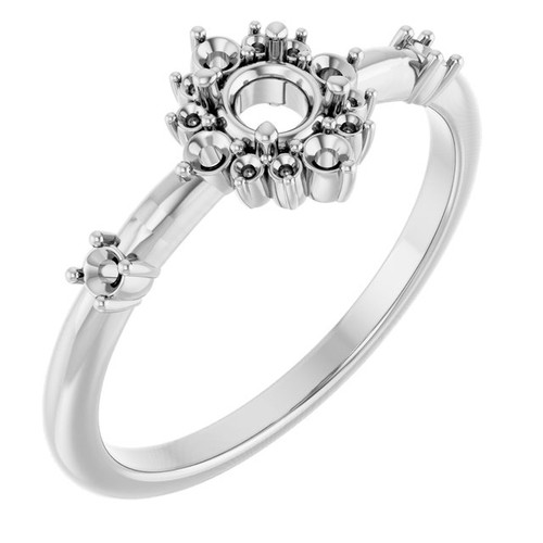 Halo Style Ring Mounting in 18 Karat White Gold for Round Stone..