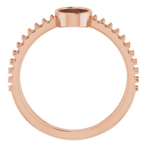 Accented Cabochon Ring Mounting in 18 Karat Rose Gold for Oval Stone.