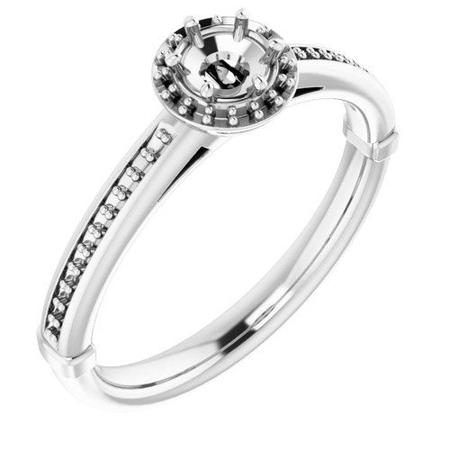Halo Style Ring Mounting in Platinum for Round Stone.. Halo Style Ring Mounting in Platinum for Round Stone..