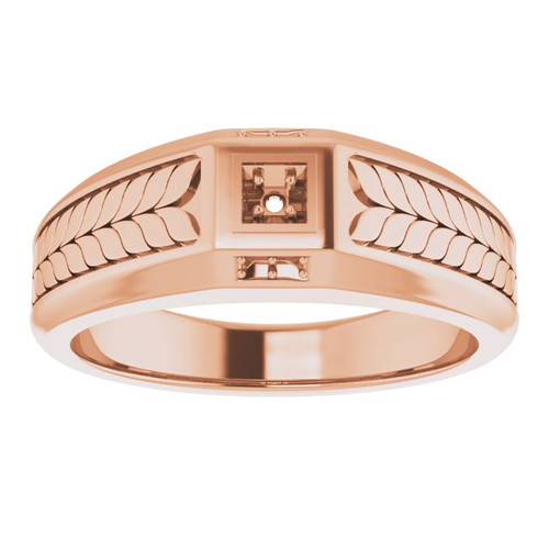 Accented Ring Mounting in 18 Karat Rose Gold for Round Stone..
