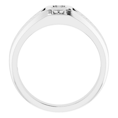 Accented Ring Mounting in 18 Karat White Gold for Round Stone.