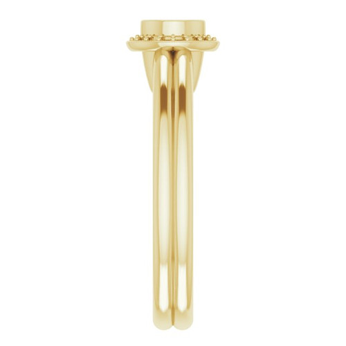 Bezel Set Halo Style Engagement Ring Mounting in 10 Karat Yellow Gold for Round Stone...