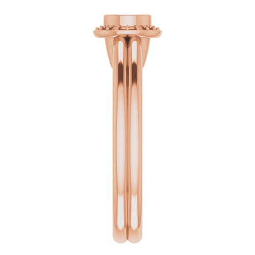 Bezel Set Halo Style Engagement Ring Mounting in 14 Karat Rose Gold for Round Stone...