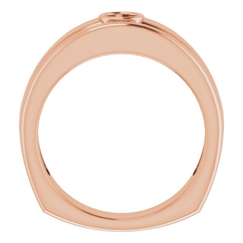 Bezel Set Ring Mounting in 18 Karat Rose Gold for Round Stone.