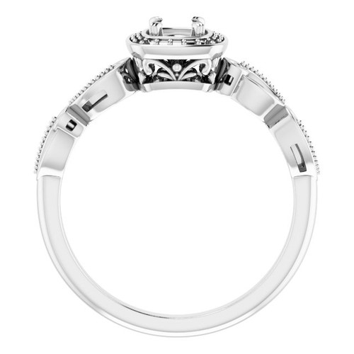 Halo Style Engagement Ring Mounting in Platinum for Round Stone. Halo Style Engagement Ring Mounting in Platinum for Round Stone.