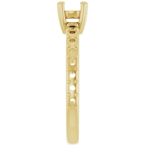 Accented Engagement Ring Mounting in 18 Karat Yellow Gold for Round Stone..