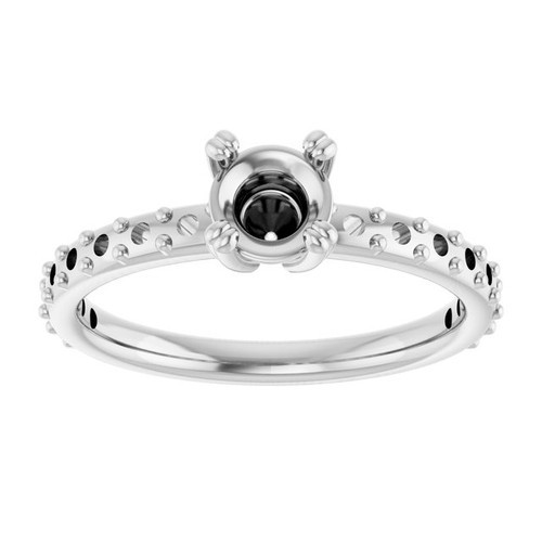 Accented Engagement Ring Mounting in Platinum for Round Stone. Accented Engagement Ring Mounting in Platinum for Round Stone.