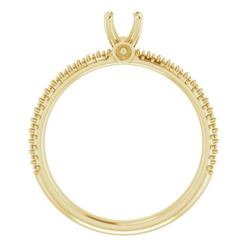 Accented Engagement Ring Mounting in 10 Karat Yellow Gold for Round Stone..