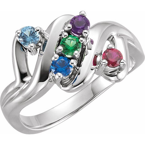 Family Freeform Ring Mounting in Platinum for Round Stone... Family Freeform Ring Mounting in Platinum for Round Stone...