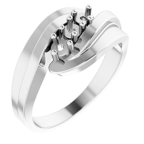 Family Bypass Ring Mounting in Platinum for Round Stone. Family Bypass Ring Mounting in Platinum for Round Stone.