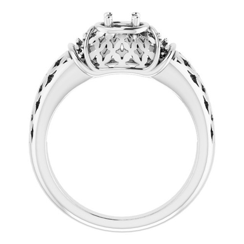 Accented Ring Mounting in Platinum for Round Stone.. Accented Ring Mounting in Platinum for Round Stone..