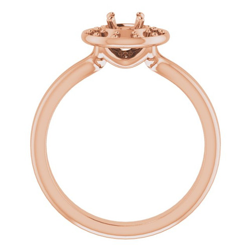 Halo Style Engagement Ring Mounting in 18 Karat Rose Gold for Round Stone...
