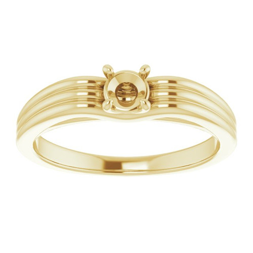 Solitaire Ring Mounting in 10 Karat Yellow Gold for Round Stone.