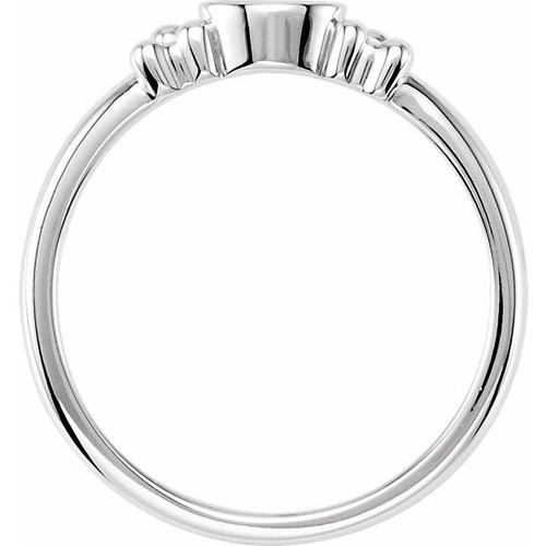 Family Ring Mounting in 10 Karat White Gold for Oval Stone.