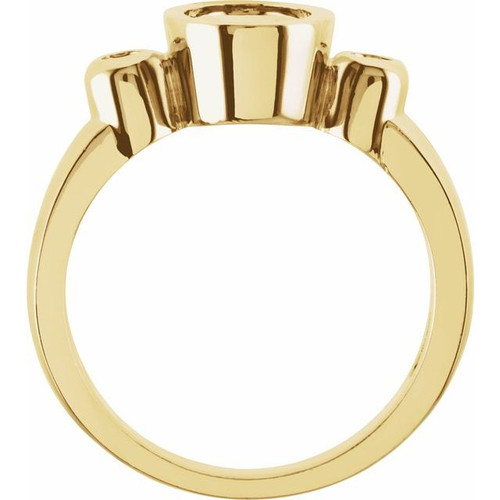 Bezel Set Ring Mounting in 18 Karat Rose Gold for Oval Stone, 5.78 grams