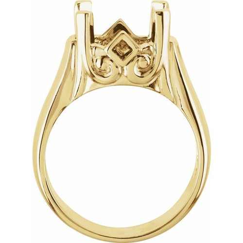 Solitaire Ring Mounting in 14 Karat Rose Gold for Oval Stone, 6.41 grams