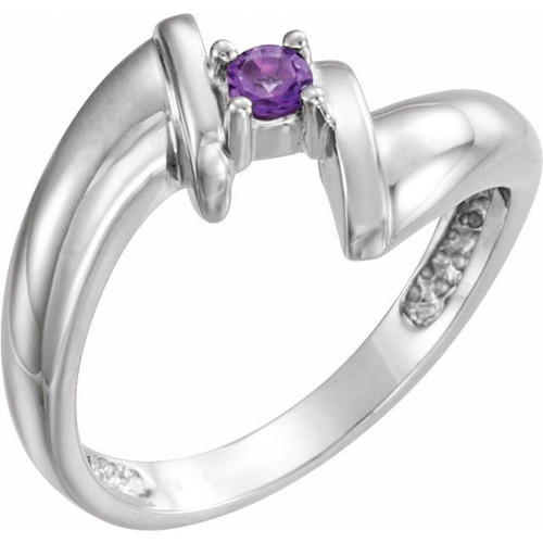 Family Ring Mounting in Platinum for Round Stone, 6.77 grams