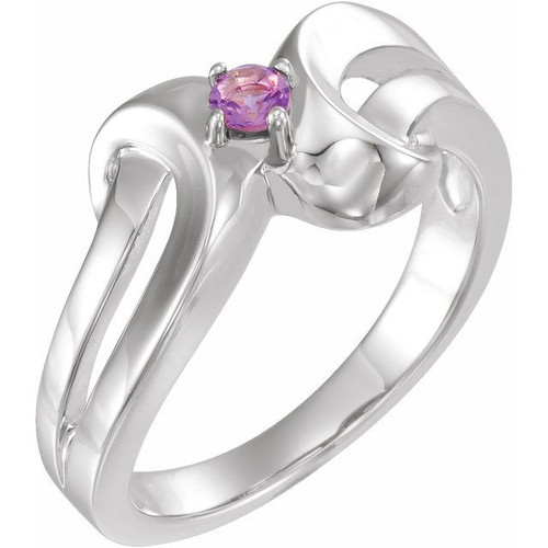 Family Ring Mounting in 18 Karat White Gold for Round Stone, 6.65 grams