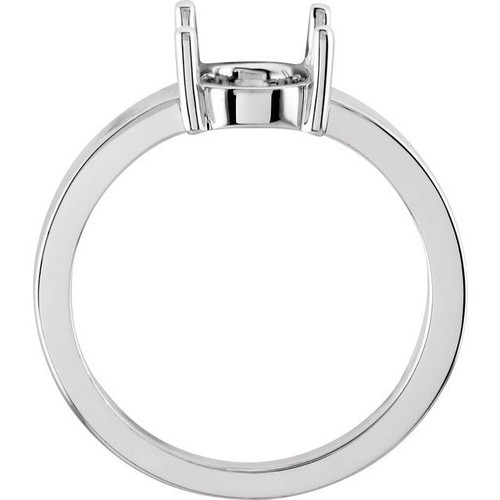 Solitaire Ring Mounting in 18 Karat Rose Gold for Oval Stone, 3.12 grams