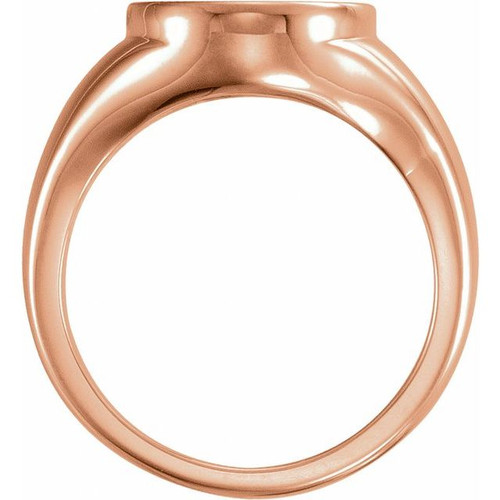 Bezel Set Ring Mounting in 10 Karat Rose Gold for Oval Stone, 4.28 grams