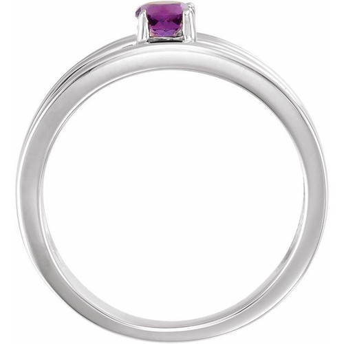 Family Ring Mounting in Platinum for Round Stone, 6.36 grams