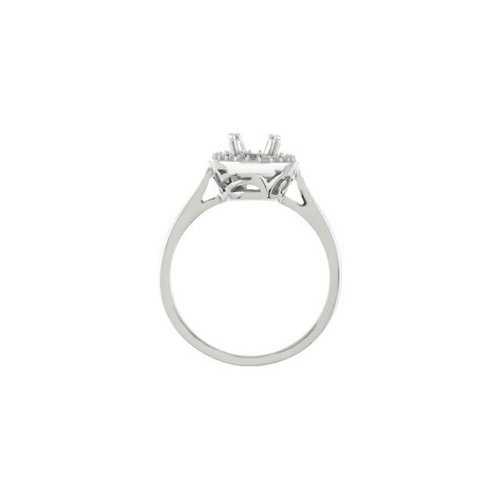 Halo Style Ring Mounting in Platinum for Oval Stone, 4.25 grams