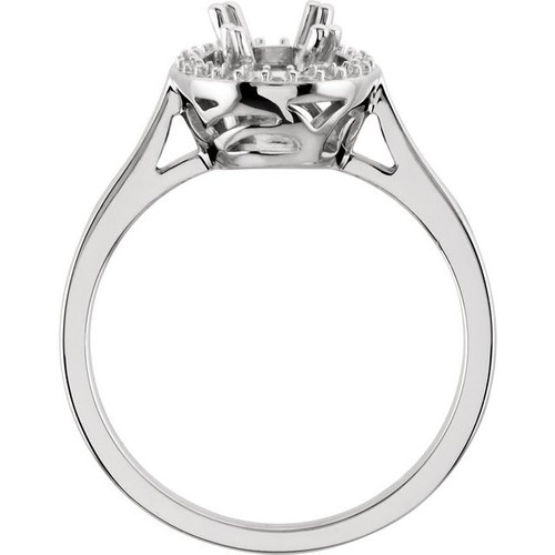 Halo Style Ring Mounting in 18 Karat Rose Gold for Oval Stone, 3.27 grams