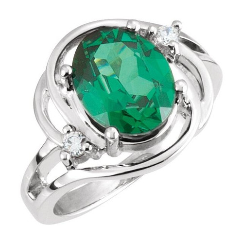 Accented Ring Mounting in 18 Karat Yellow Gold for Oval Stone, 4.45 grams