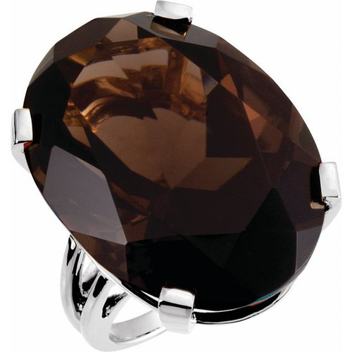 Solitaire Ring Mounting in 18 Karat White Gold for Oval Stone, 7.79 grams