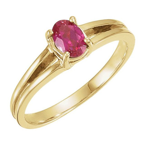 Solitaire Ring Mounting in 14 Karat Rose Gold for Oval Stone, 2.93 grams